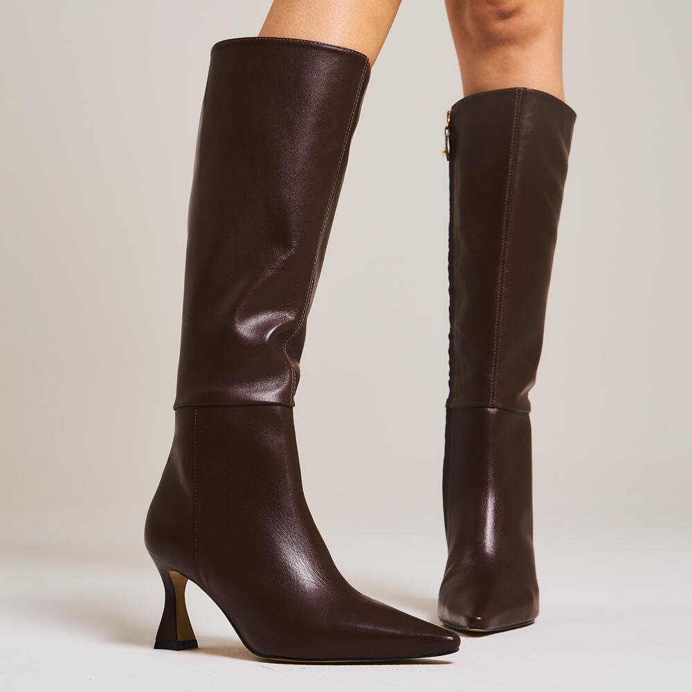 Bota Couro Marrom Cano Longo Cecconello 2632005-16 Marrom 2