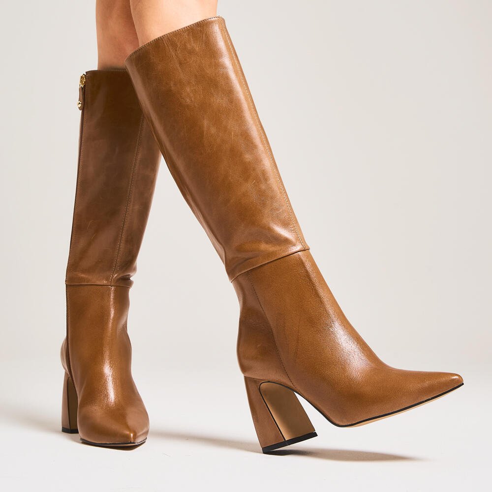 Bota Couro Marrom Cano Longo Cecconello 2626002-18 Marrom 2