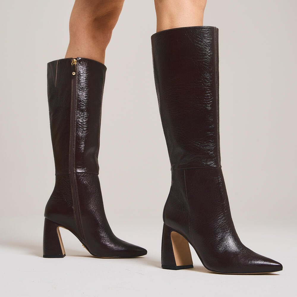 Bota Couro Marrom Cano Longo Cecconello 2626002-20 Marrom 2