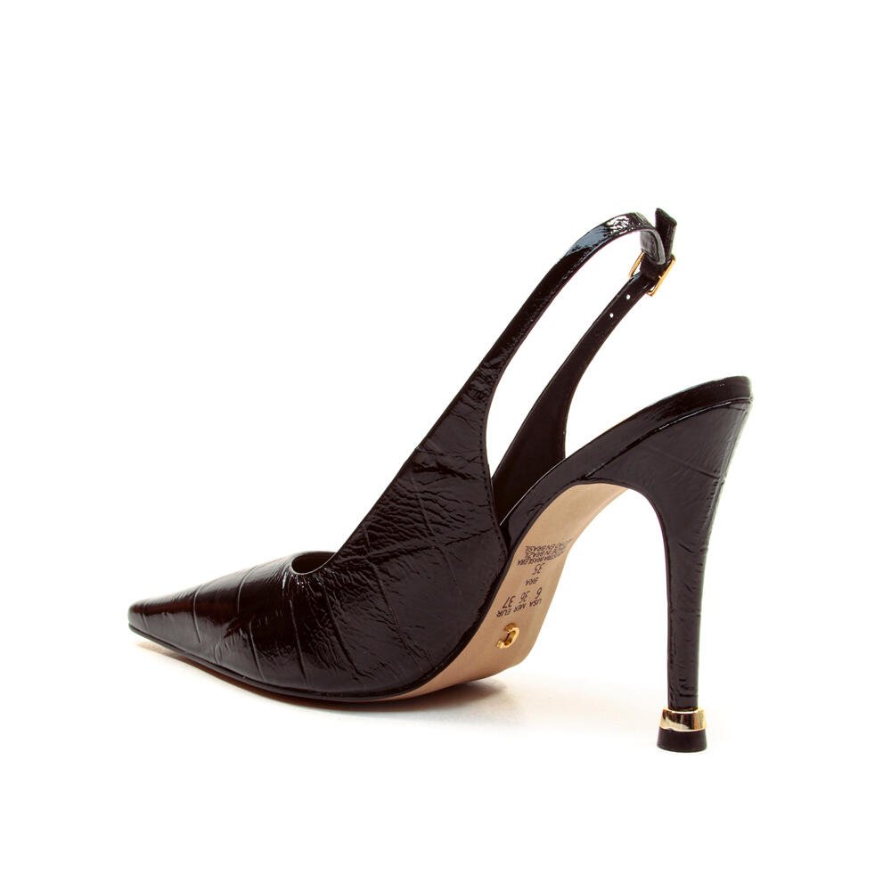 Slingback Couro Preto Salto Alto Cecconello 2938001-2 Preto 4