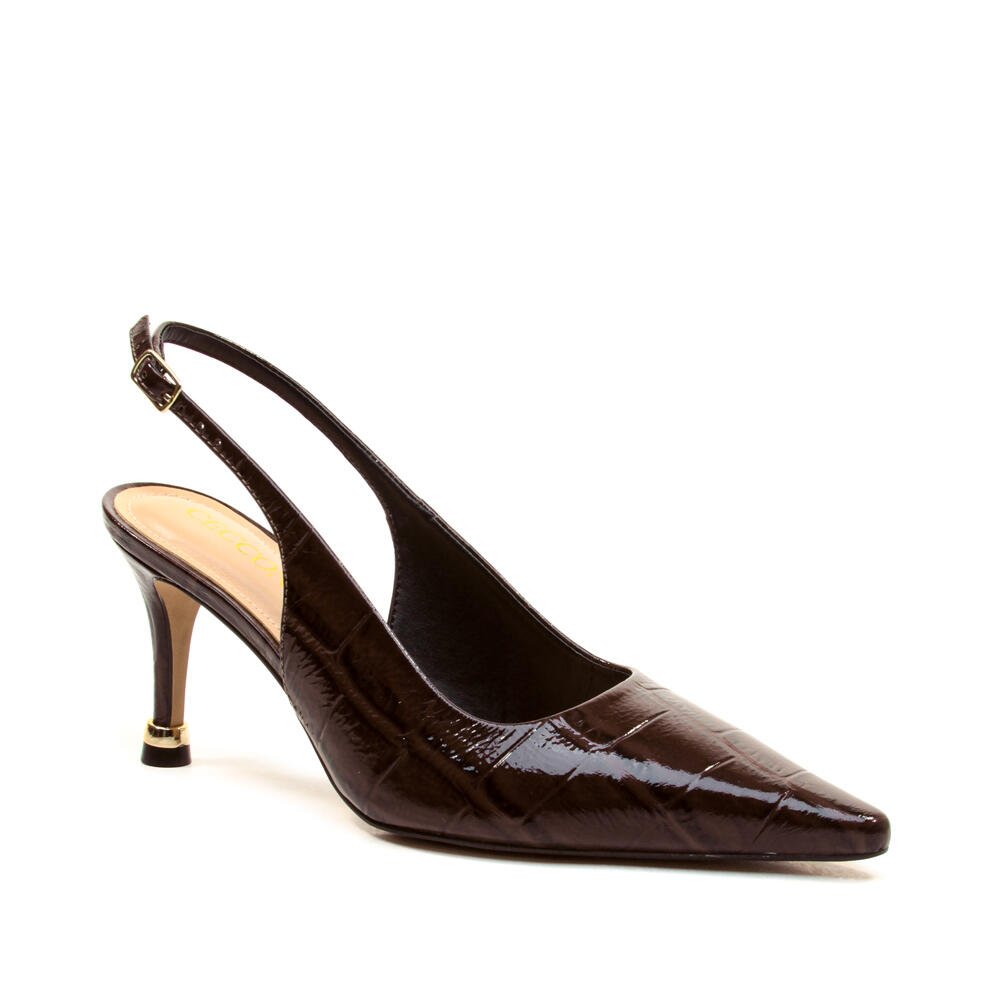 Slingback Couro Marrom Salto Médio Cecconello 2937001-1 Marrom 3