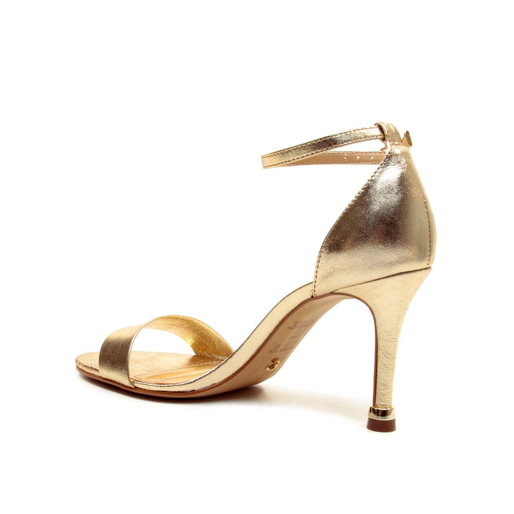 Sandália Couro Ouro Salto Alto Cecconello 2874001-6 Dourado 4