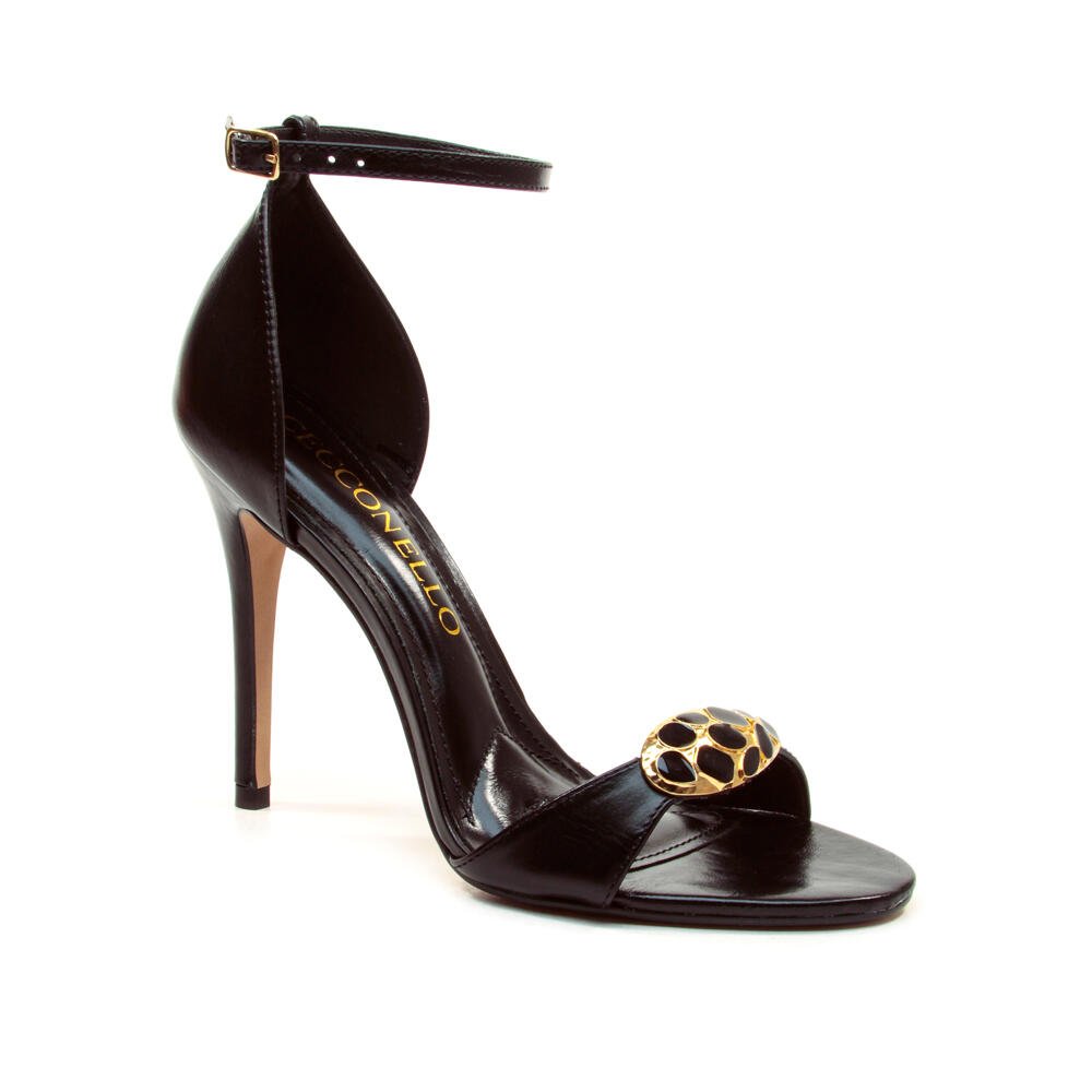 Sandália Couro Preto Salto Alto Cecconello 2898001-1 Preto 3
