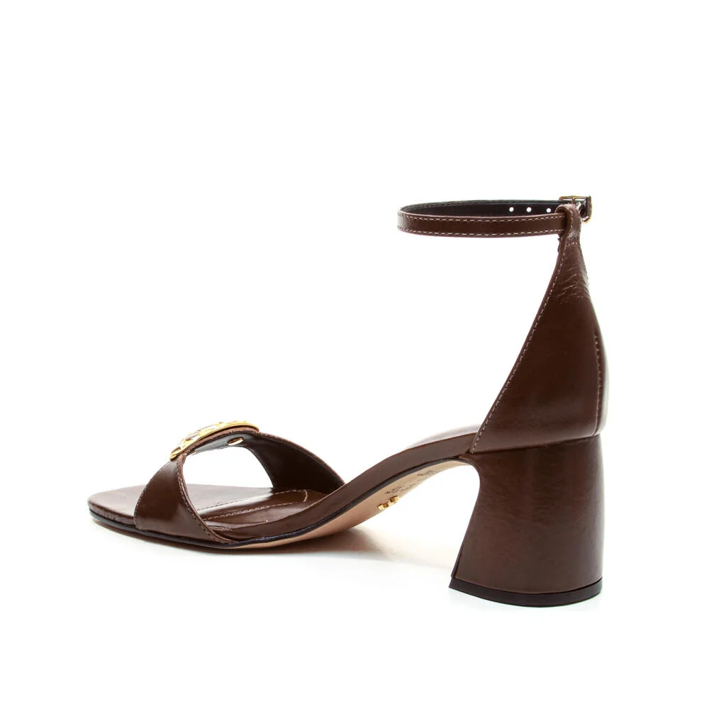 Sandália Couro Marrom Salto Médio Cecconello 2899001-1 Marrom 4