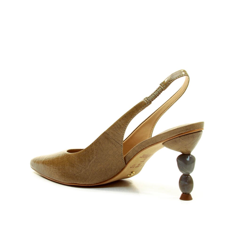 Slingback Couro Verde Salto Médio Cecconello 2935001-1 Verde 4