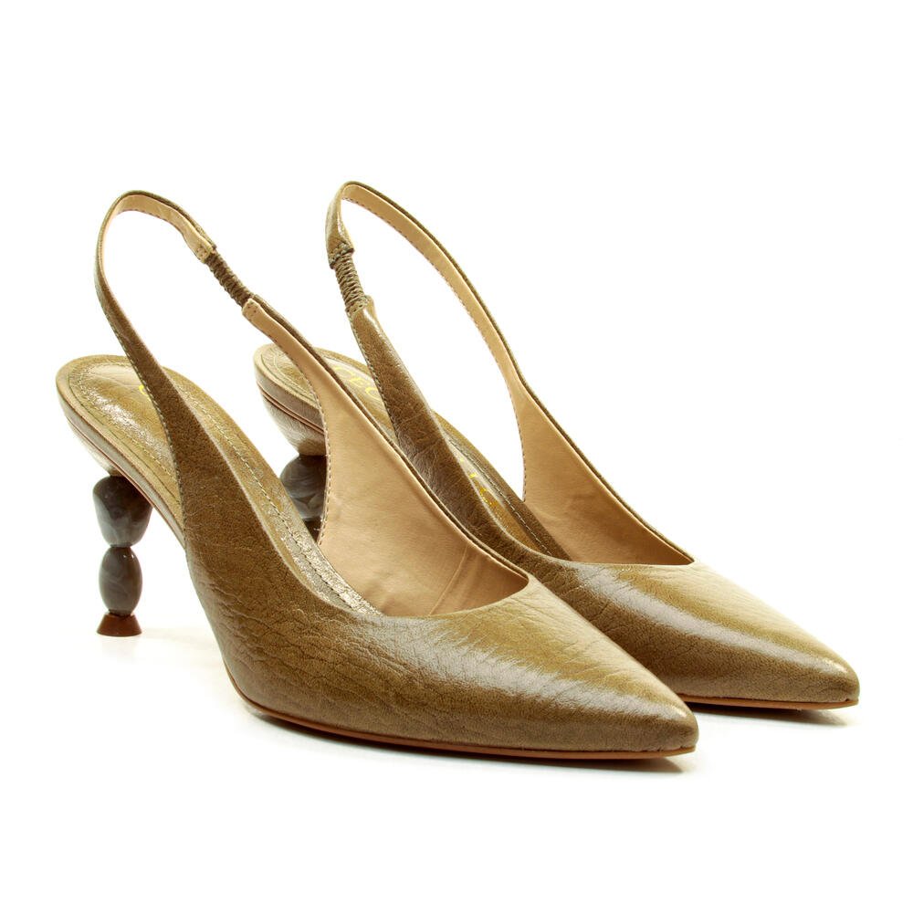 Slingback Couro Verde Salto Médio Cecconello 2935001-1 Verde 5