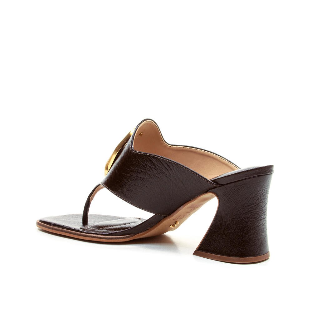 Tamanco Couro Marrom Salto Médio Cecconello 2891002-2 Marrom 3