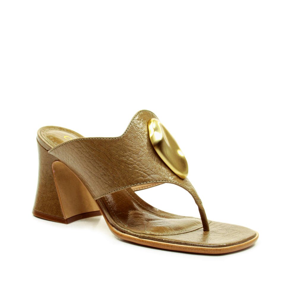 Tamanco Couro Verde Salto Médio Cecconello 2891002-3 Verde 3