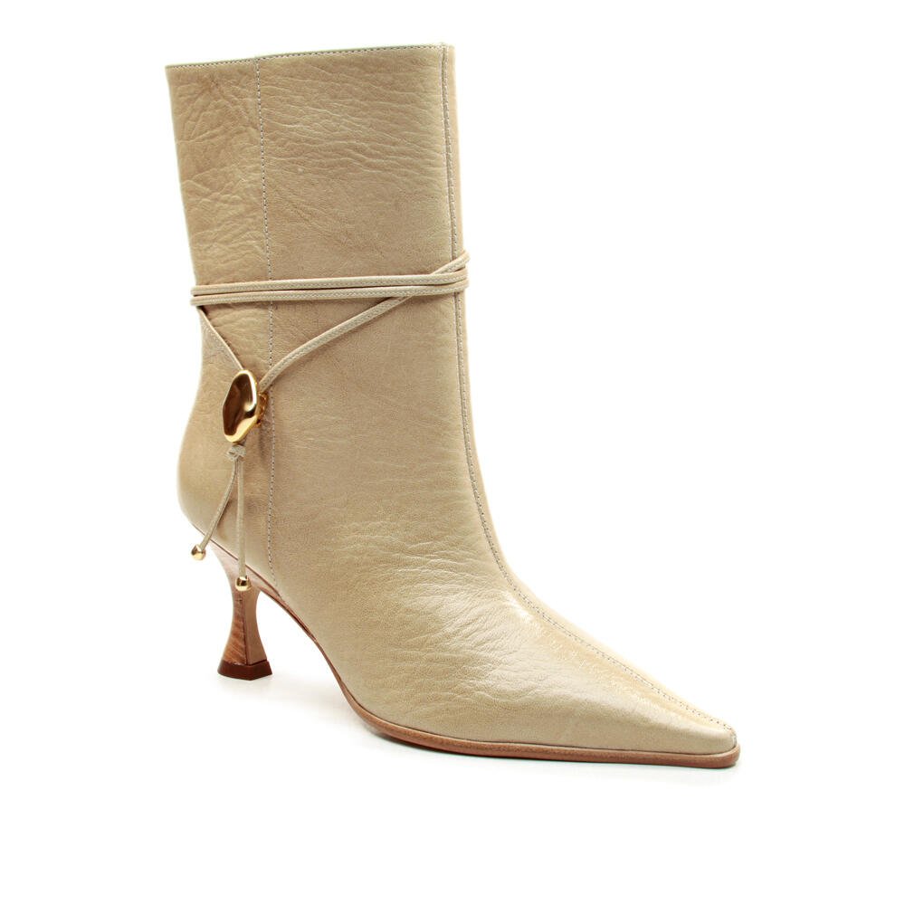 Bota Couro Bege Cano Curto Cecconello 2905004-2 Bege 3