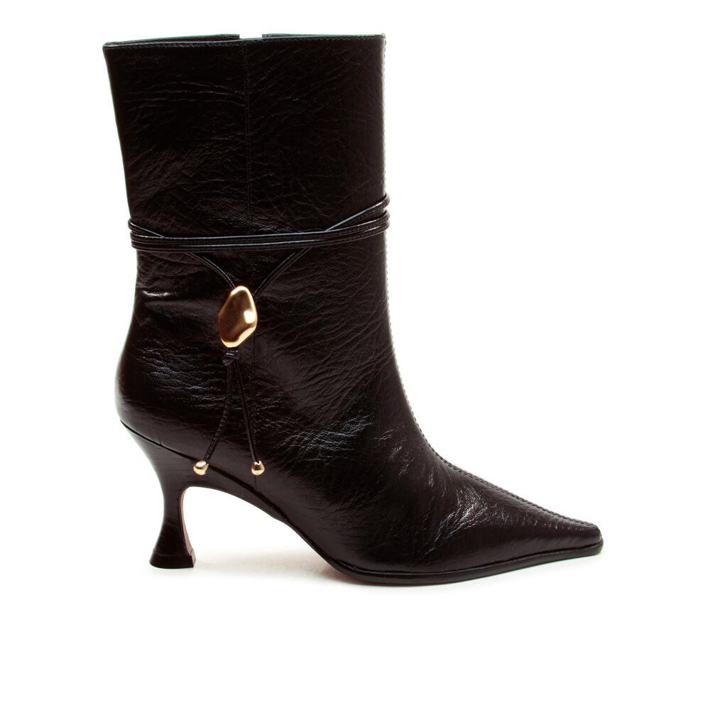 Bota Couro Preto Cano Curto Cecconello 2905004-3