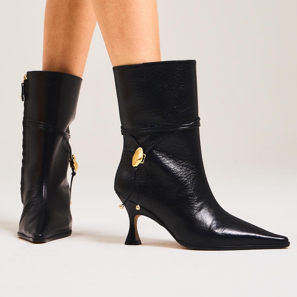 Bota Couro Preto Cano Curto Cecconello 2905004-3 Preto 2