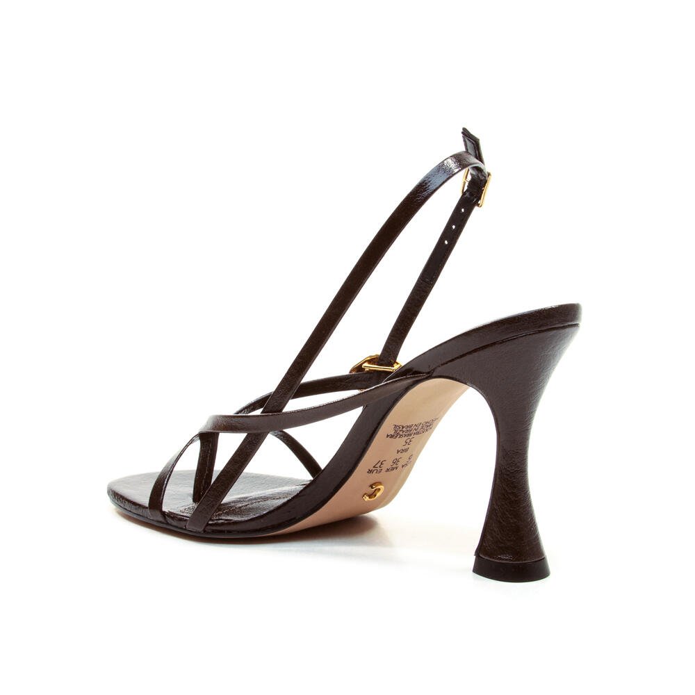 Sandália Couro Marrom Salto Alto Cecconello 2921001-2 Marrom 4