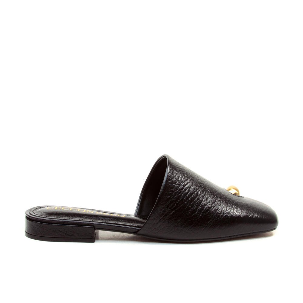 Mule Rasteira Couro Preto Cecconello 2486005-2