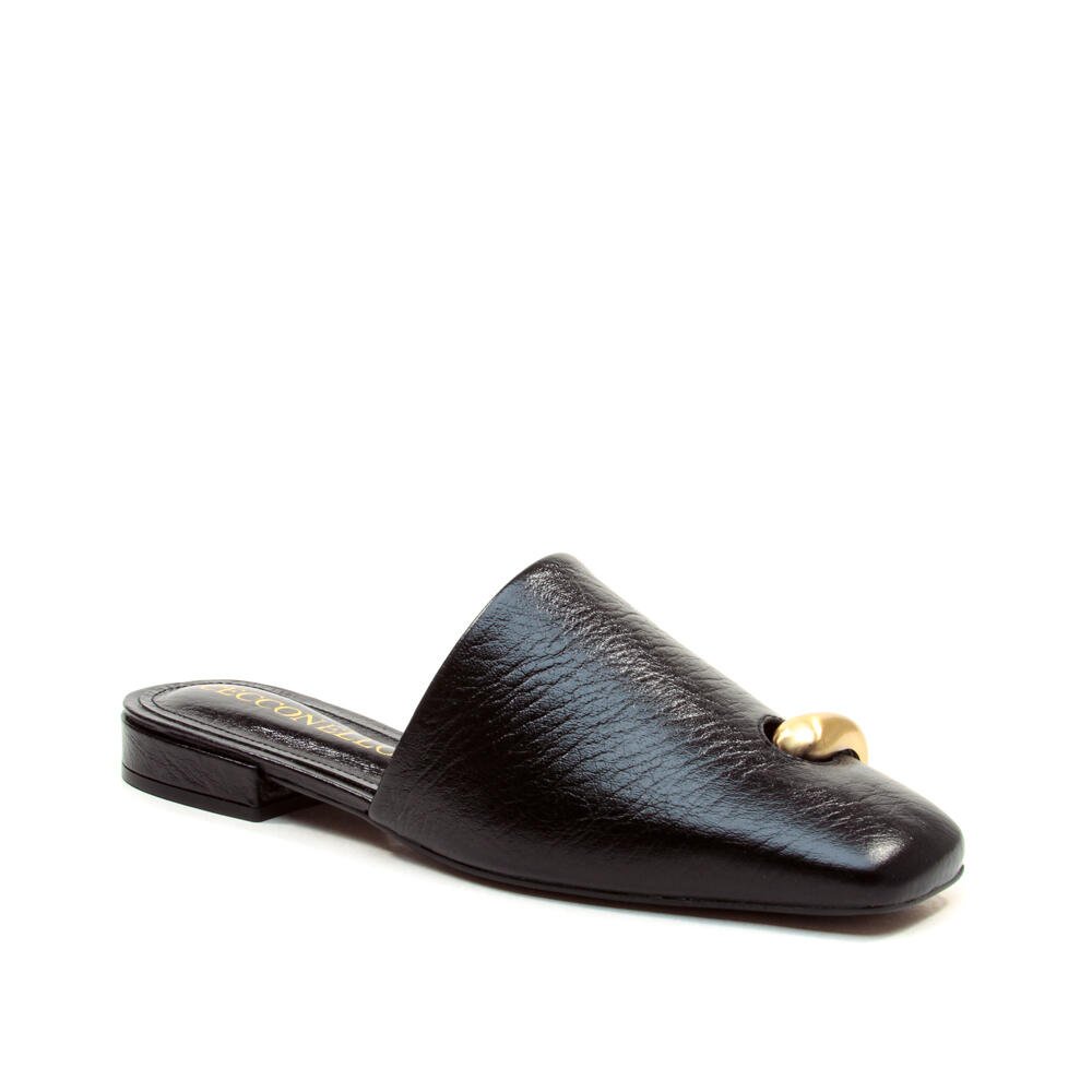 Mule Rasteira Couro Preto Cecconello 2486005-2 Preto 3