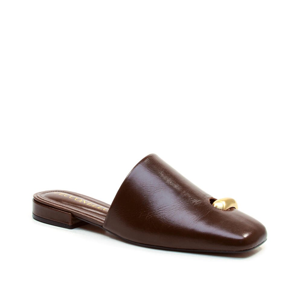 Mule Rasteira Couro Marrom Cecconello 2486005-4 Marrom 3