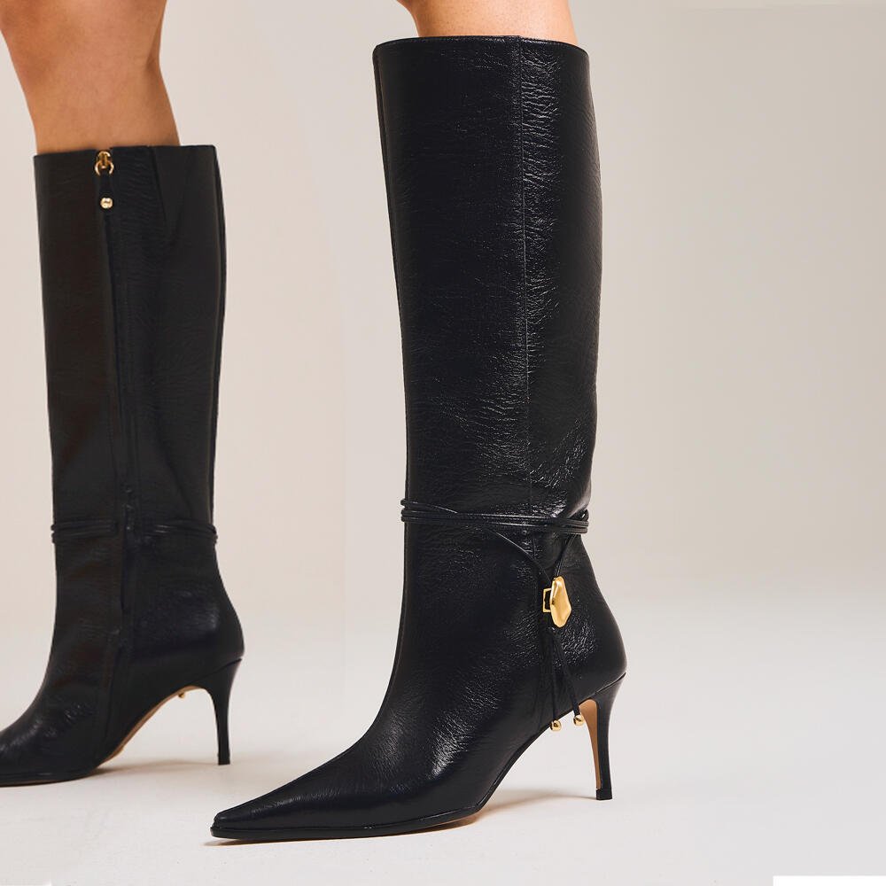 Bota Couro Preto Cano Longo Cecconello 2919001-1 Preto 2