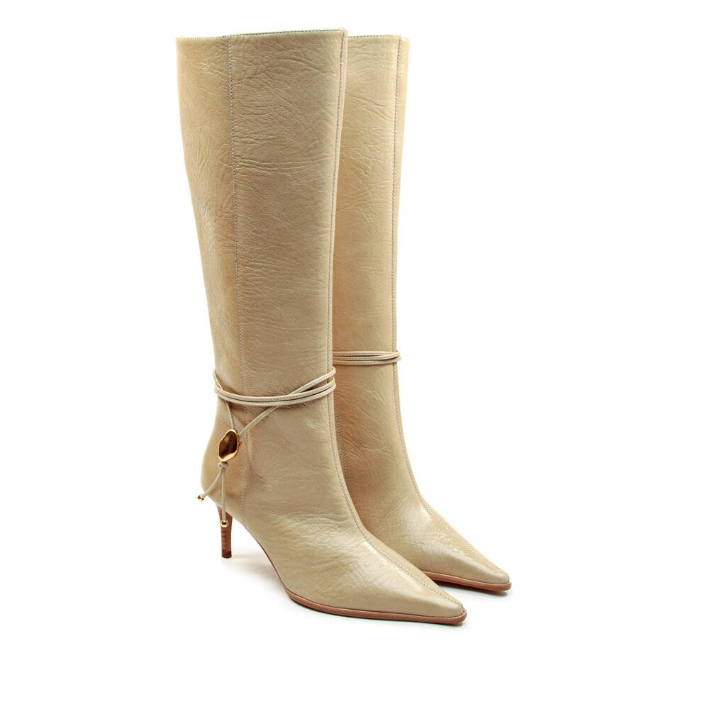 Bota Couro Bege Cano Longo Cecconello 2919001-2 Bege 5