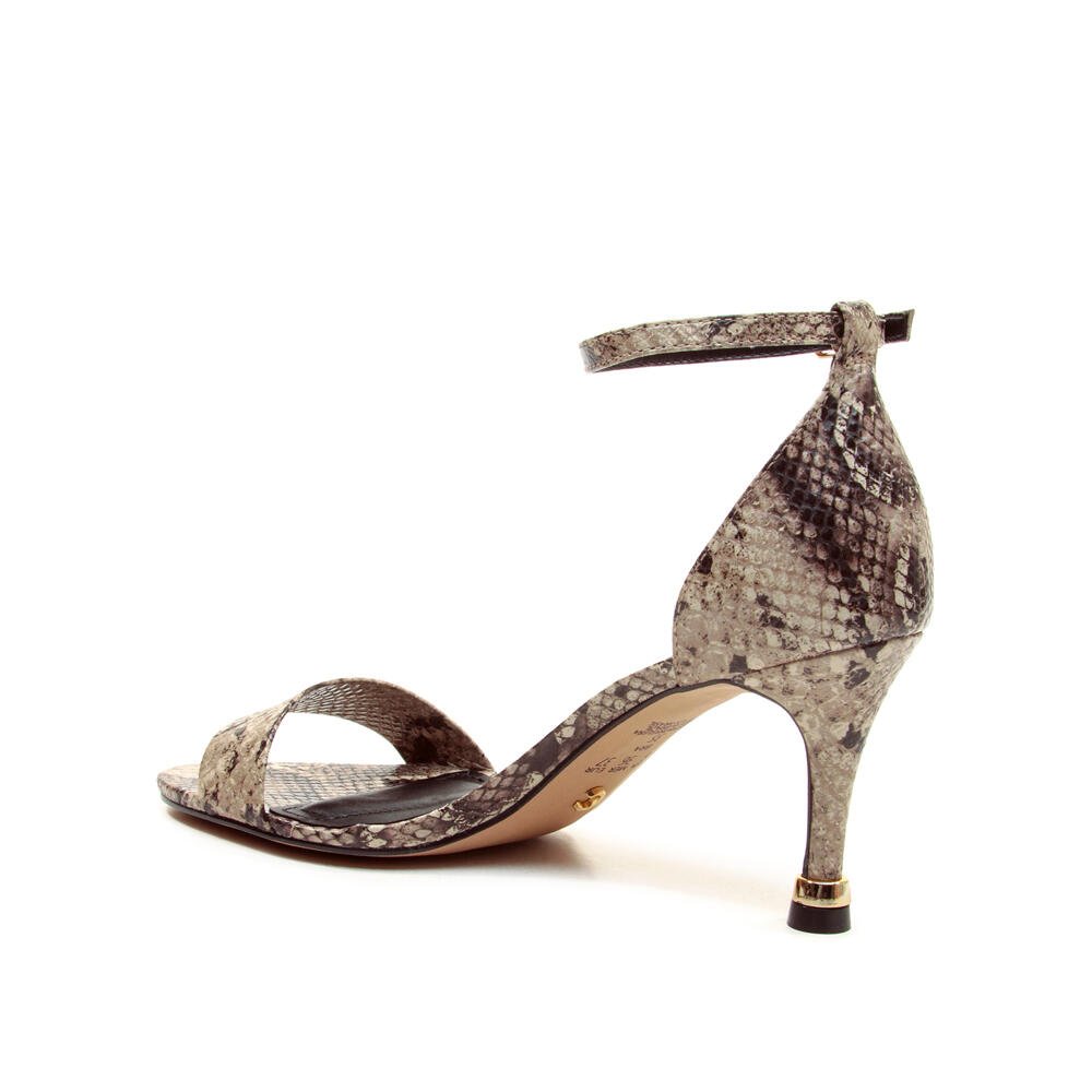 Sandália Couro Off White Salto Médio Cecconello 2873001-2 Animal Print 4