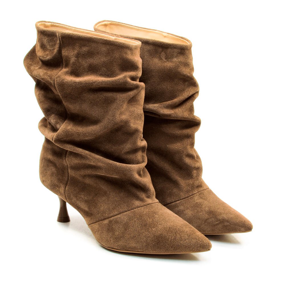 Bota Couro Marrom Cano Curto Slouchy Cecconello 2929001-4 Marrom 5