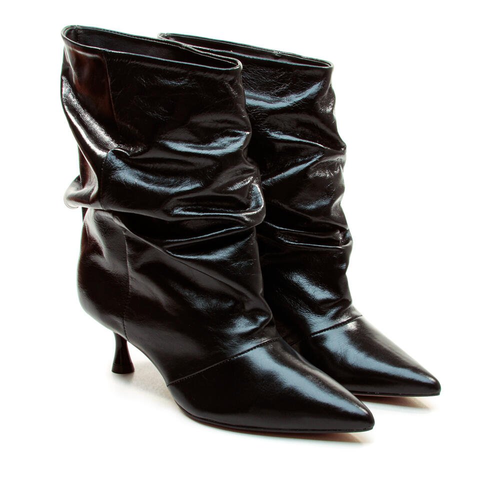 Bota Couro Preto Cano Curto Slouchy Cecconello 2929001-1 Preto 5