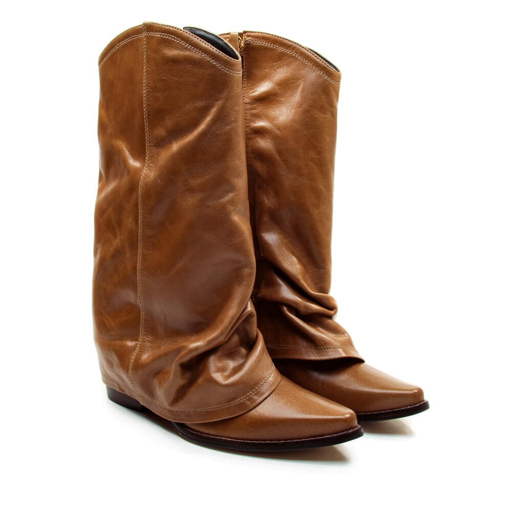 Bota Couro Marrom Cano Médio Cecconello 2619006-8 Marrom 5