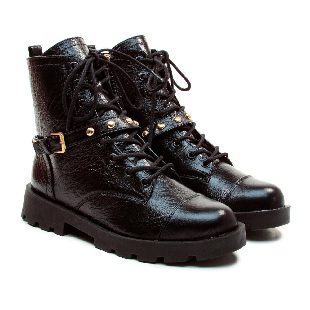 Coturno Couro Preto Cano Curto Cecconello 2926001-1 Preto 5