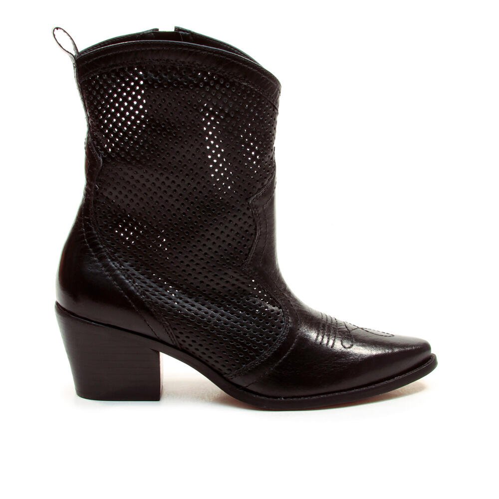 Bota Couro Preto Cano Curto Cecconello 2907002-1