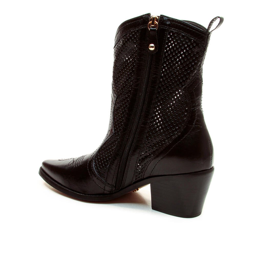 Bota Couro Preto Cano Curto Cecconello 2907002-1 Preto 4