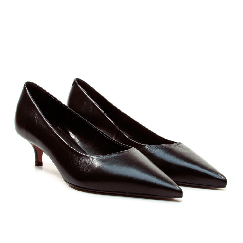 Scarpin Couro Preto Salto Baixo Cecconello 2629001-26 Preto 4