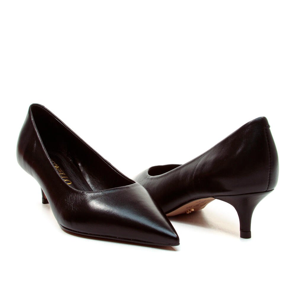 Scarpin Couro Preto Salto Baixo Cecconello 2629001-26 Preto 5