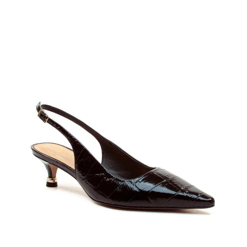 Slingback Couro Preto Salto Baixo Cecconello 2939001-1 Preto 3