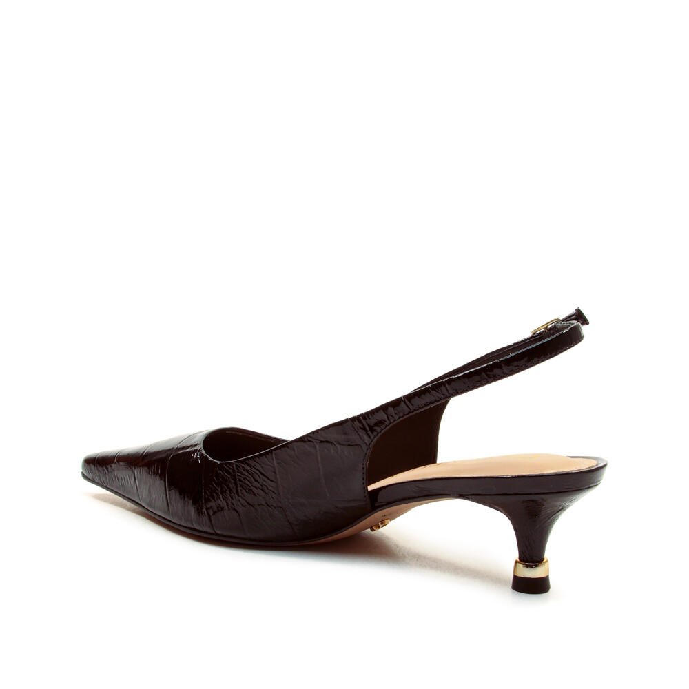 Slingback Couro Preto Salto Baixo Cecconello 2939001-1 Preto 4