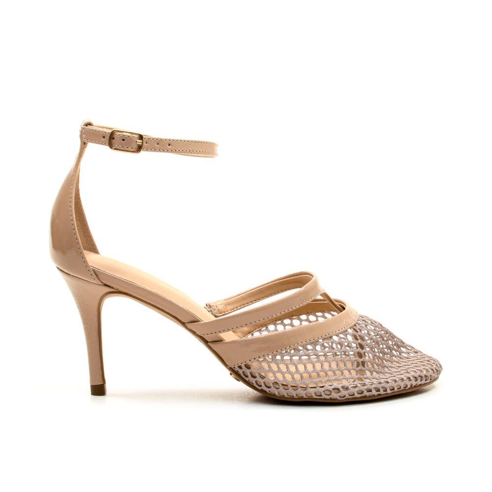 Scarpin Couro Nude Salto Médio Cecconello 2727002-2