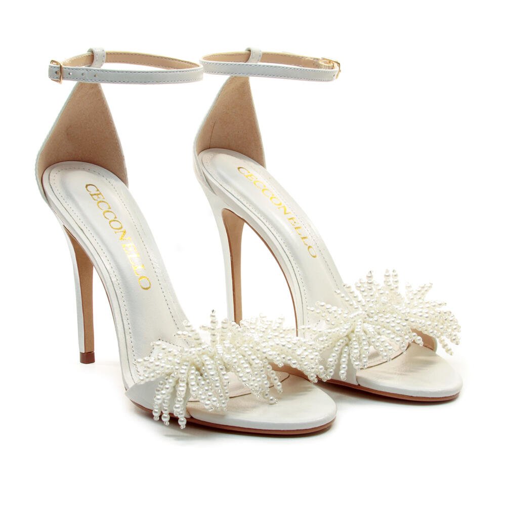 Sandália Couro Branco Salto Alto Cecconello 2858001-3 Branco 4