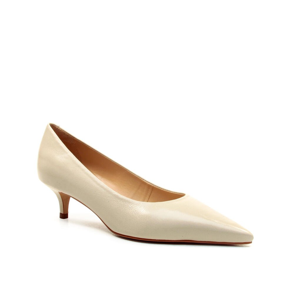 Scarpin Couro Off White Salto Baixo Cecconello 2629001-28 Off White 3