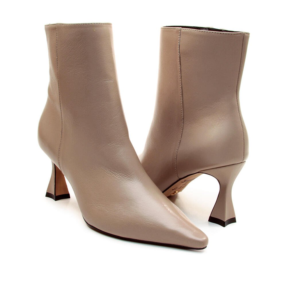 Bota Couro Nude Cano Curto Cecconello 2632004-17 Bege 5