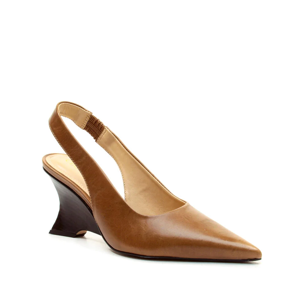Slingback Couro Marrom Salto Médio Cecconello 2880003-3 Marrom 3