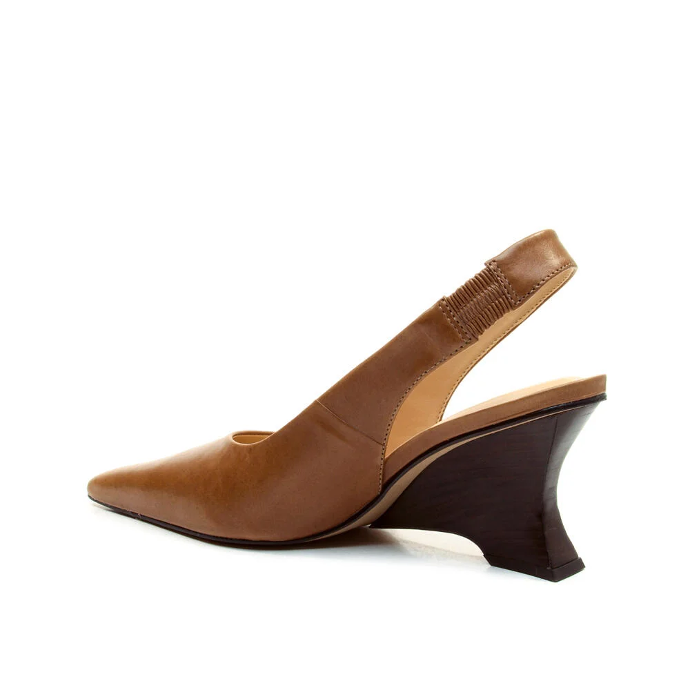 Slingback Couro Marrom Salto Médio Cecconello 2880003-3 Marrom 4