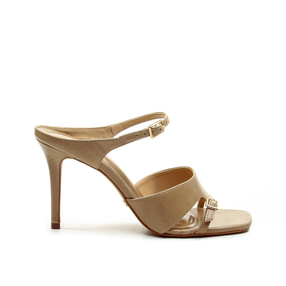 Tamanco Couro Nude Salto Alto Cecconello 2885001-3