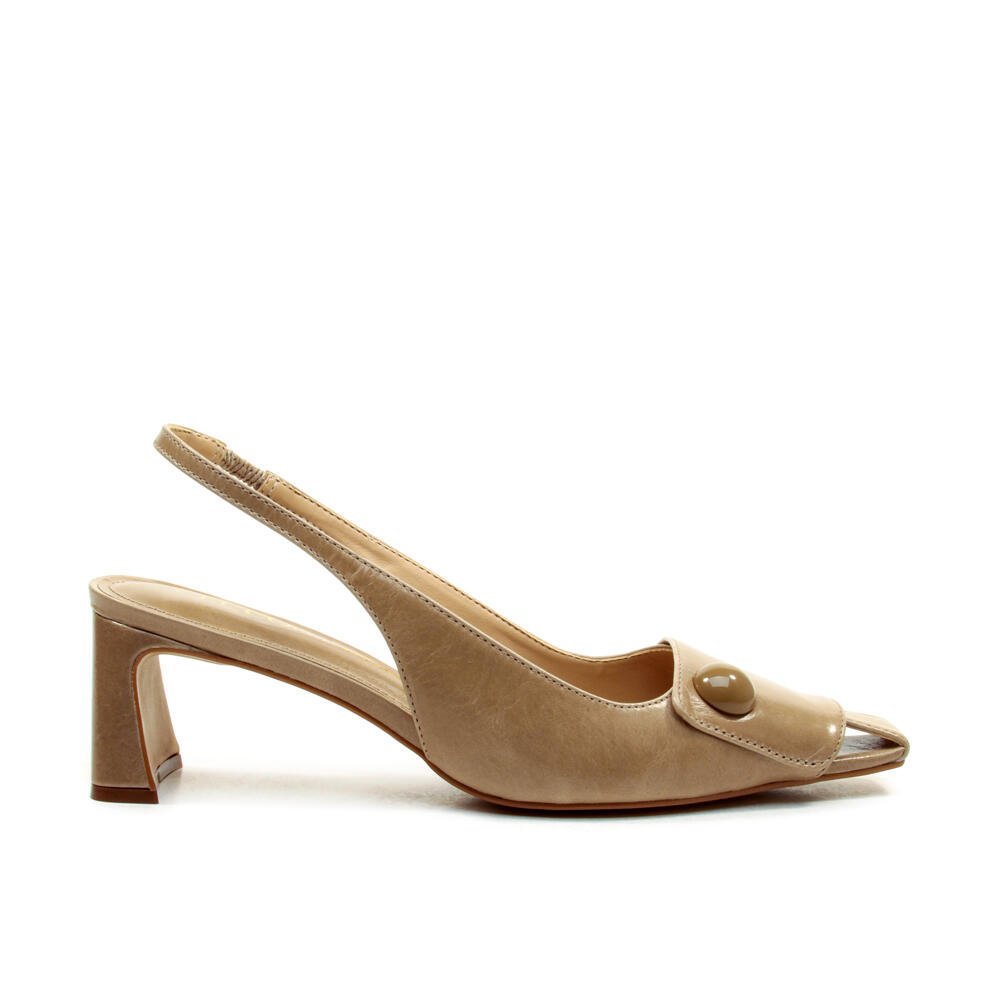 Slingback Couro Nude Salto Baixo Cecconello 2901001-4