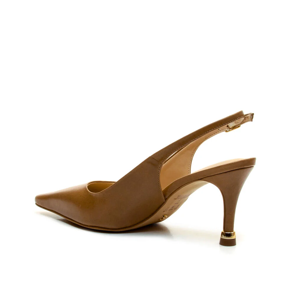 Slingback Couro Marrom Salto Médio Cecconello 2937001-4 Marrom 3