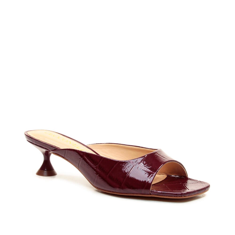 Tamanco Couro Bordô Salto Baixo Cecconello 2941001-1 Bordô 3