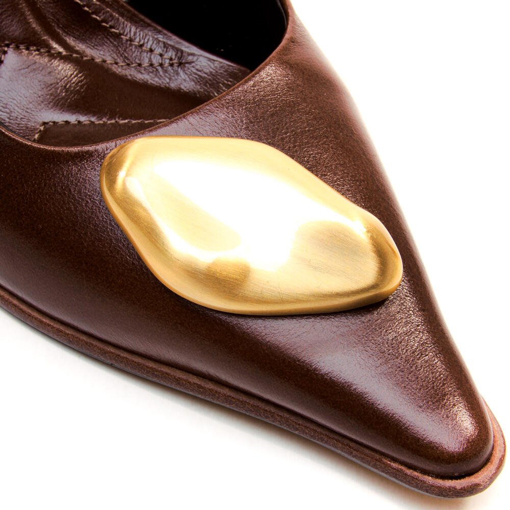 Slingback Couro Marrom Salto Médio Cecconello 2905003-4 Marrom 5