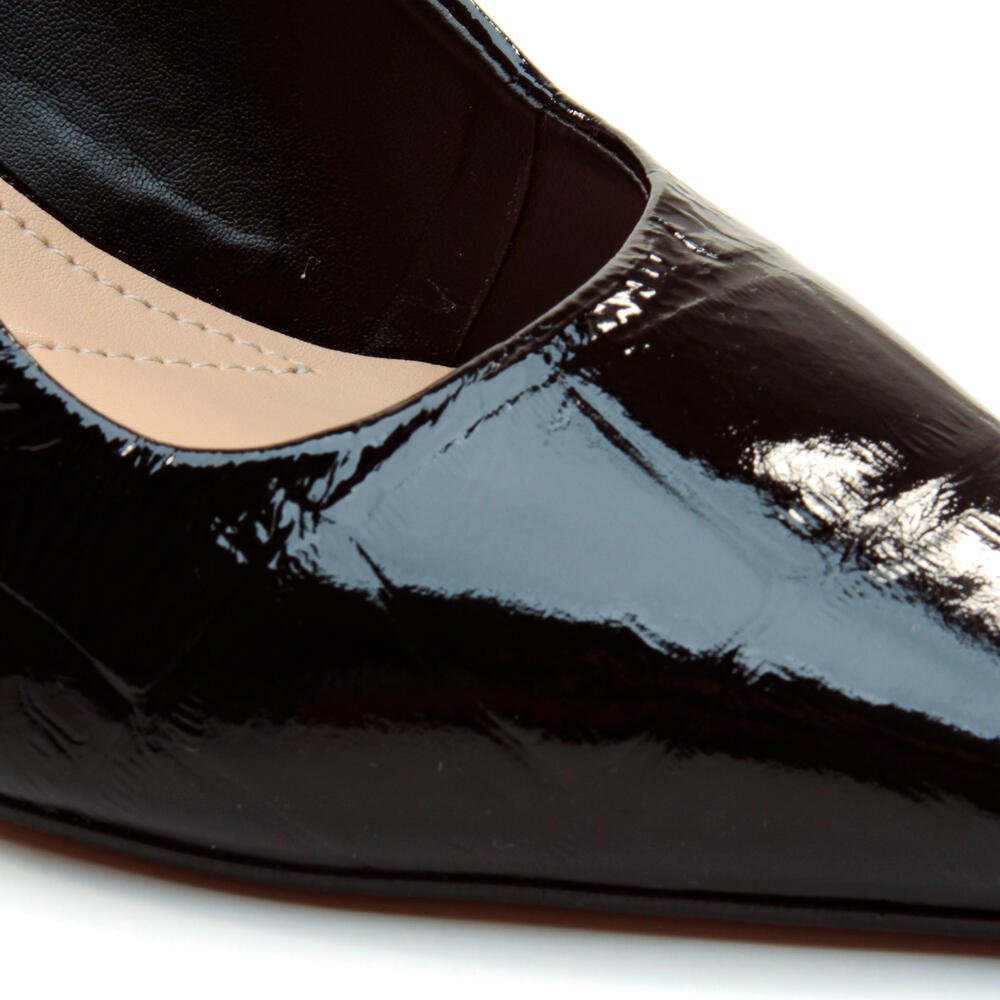 Slingback Couro Preto Salto Médio Cecconello 2937001-5 Preto 5