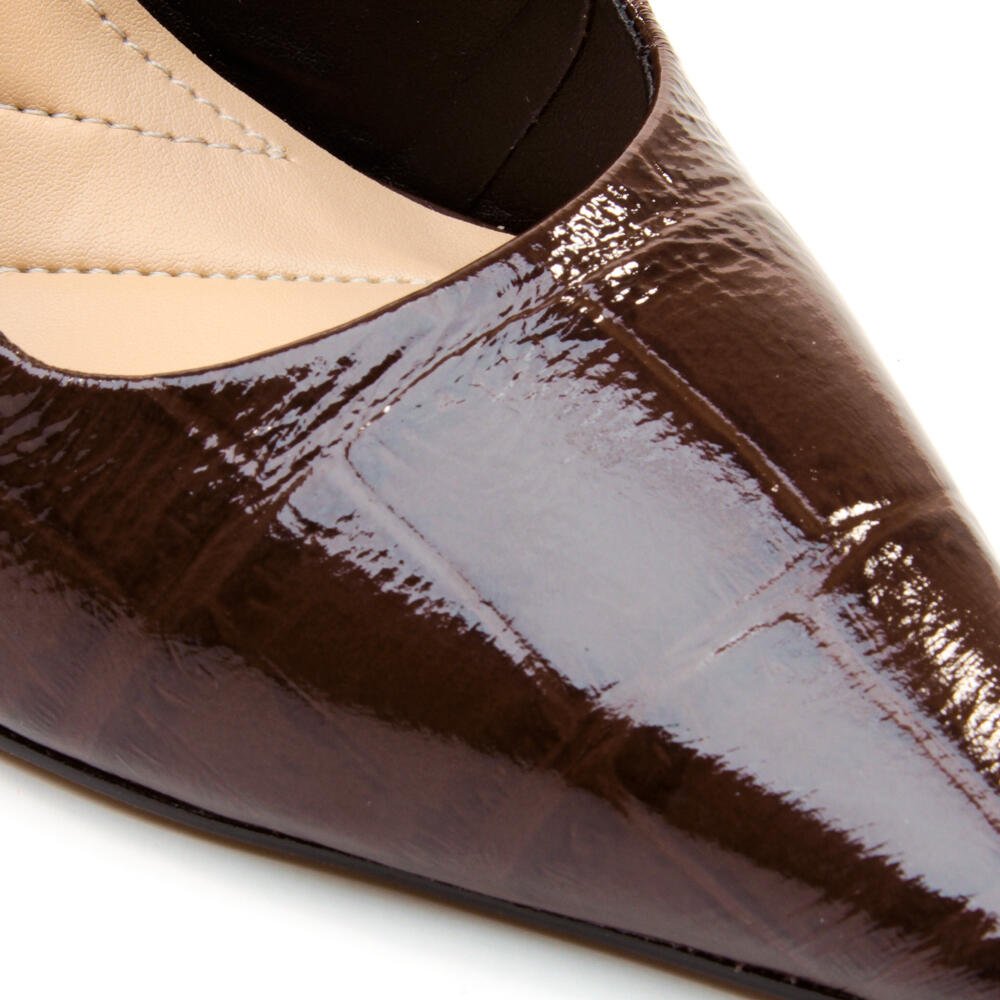 Slingback Couro Marrom Salto Alto Cecconello 2938001-3 Marrom 5