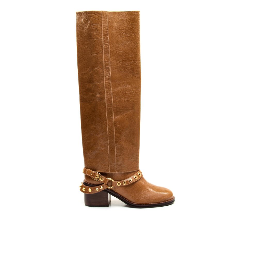 Bota Couro Marrom Cano Longo Cecconello 2971001-3