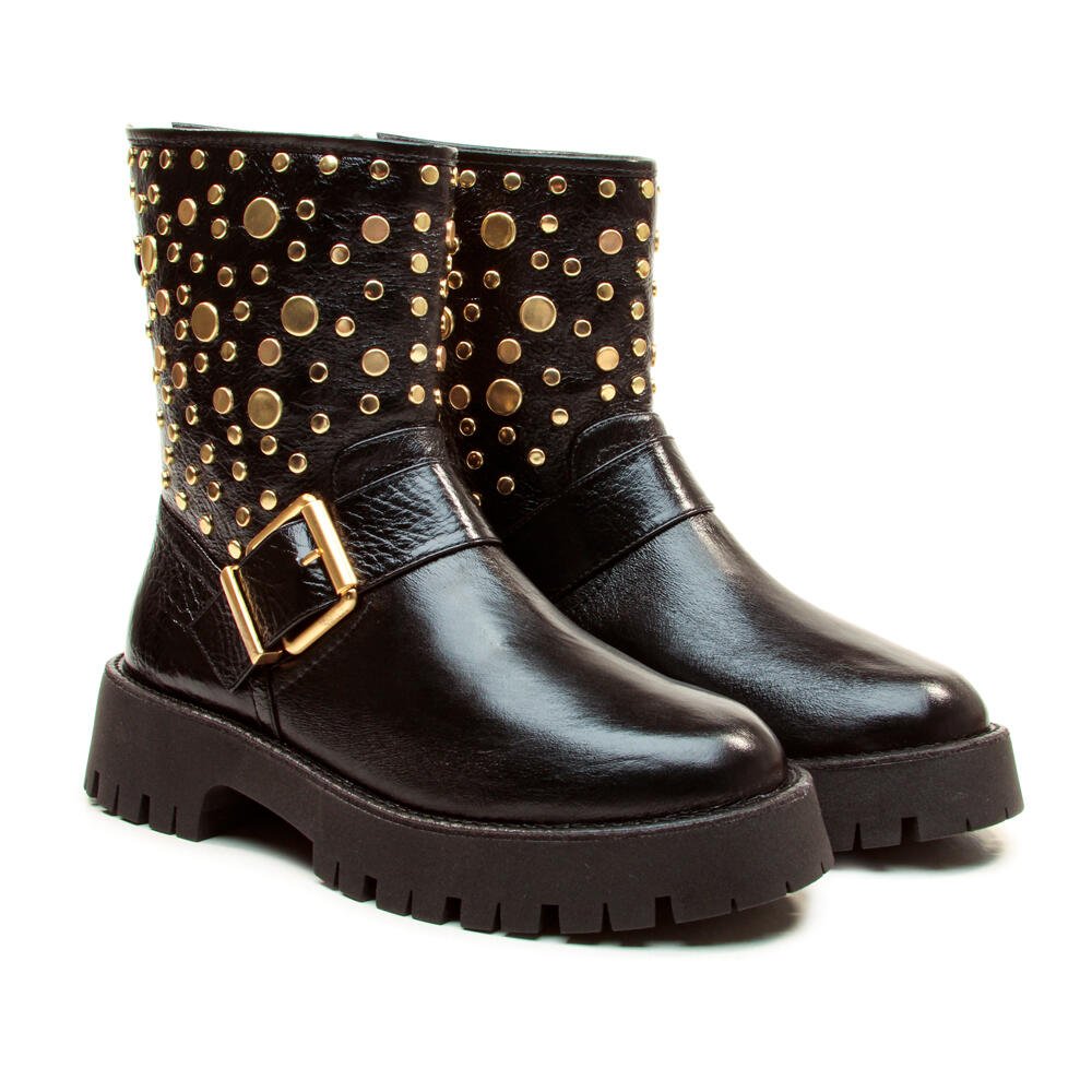 Bota Couro Preto Cano Médio Cecconello 2972001-1 Preto 5