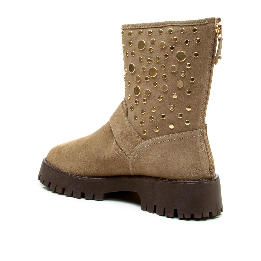 Bota Couro Nude Cano Médio Cecconello 2972001-3 Bege 4