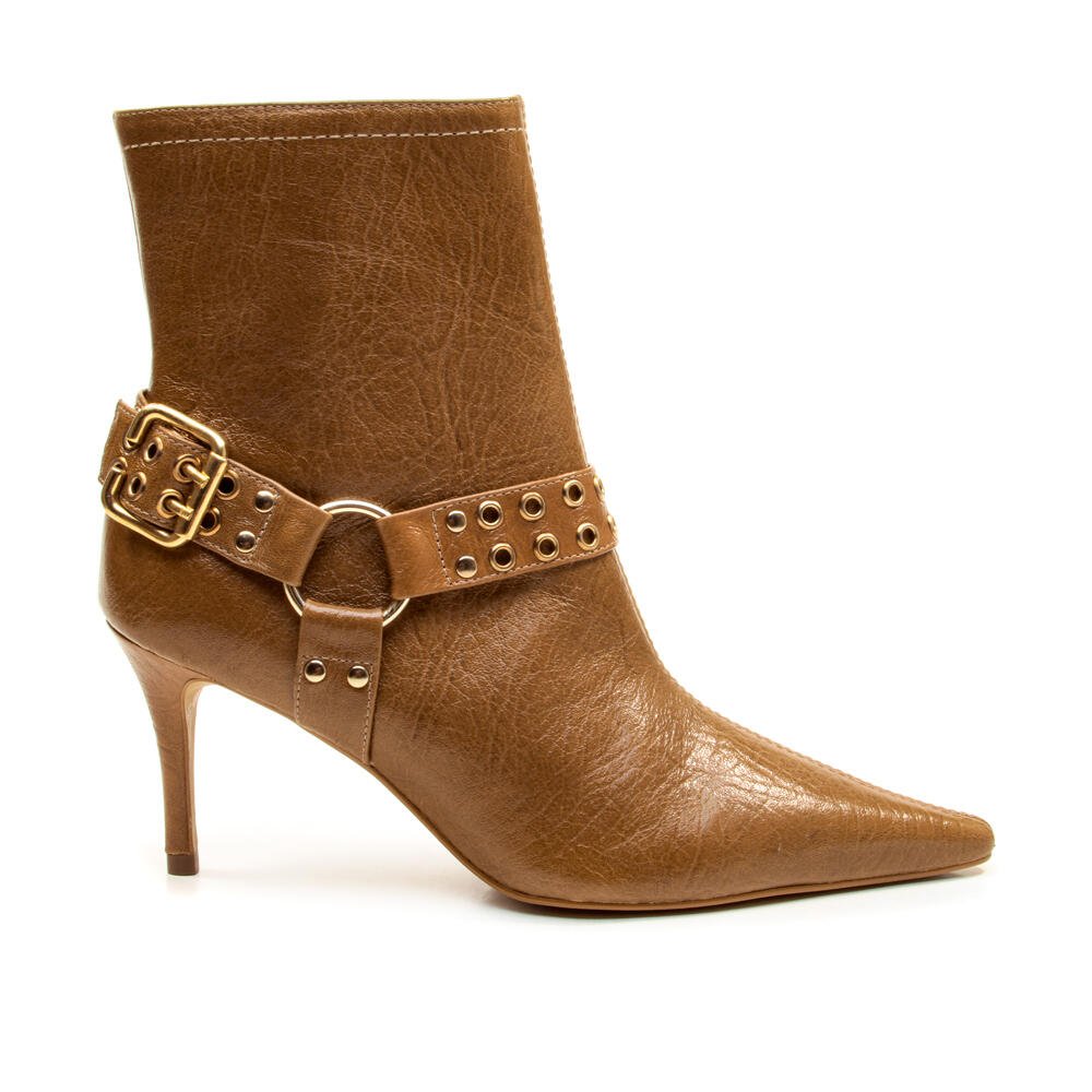 Bota Couro Marrom Cano Curto Cecconello 2970001-2