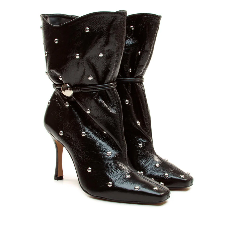 Bota Couro Preto Cano Médio Cecconello 2962003-1 Preto 5